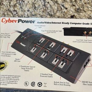 Black Surge Protector with 2800 Joules